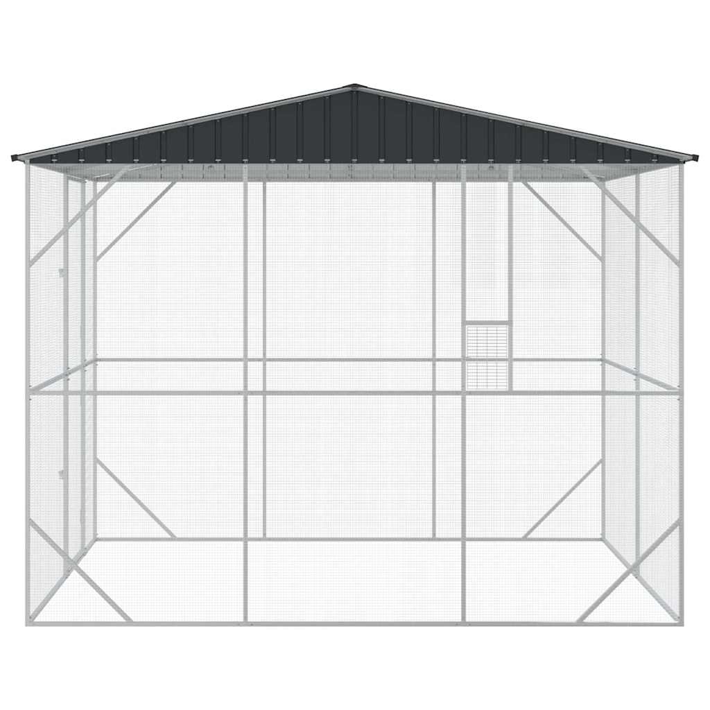 vidaXL Bird Cage Anthracite 227 x 310 x 247 cm Galvanised Steel