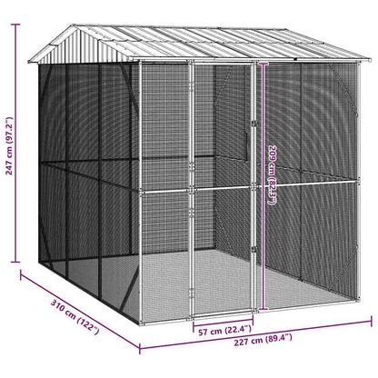 vidaXL Bird Cage Anthracite 227 x 310 x 247 cm Galvanised Steel