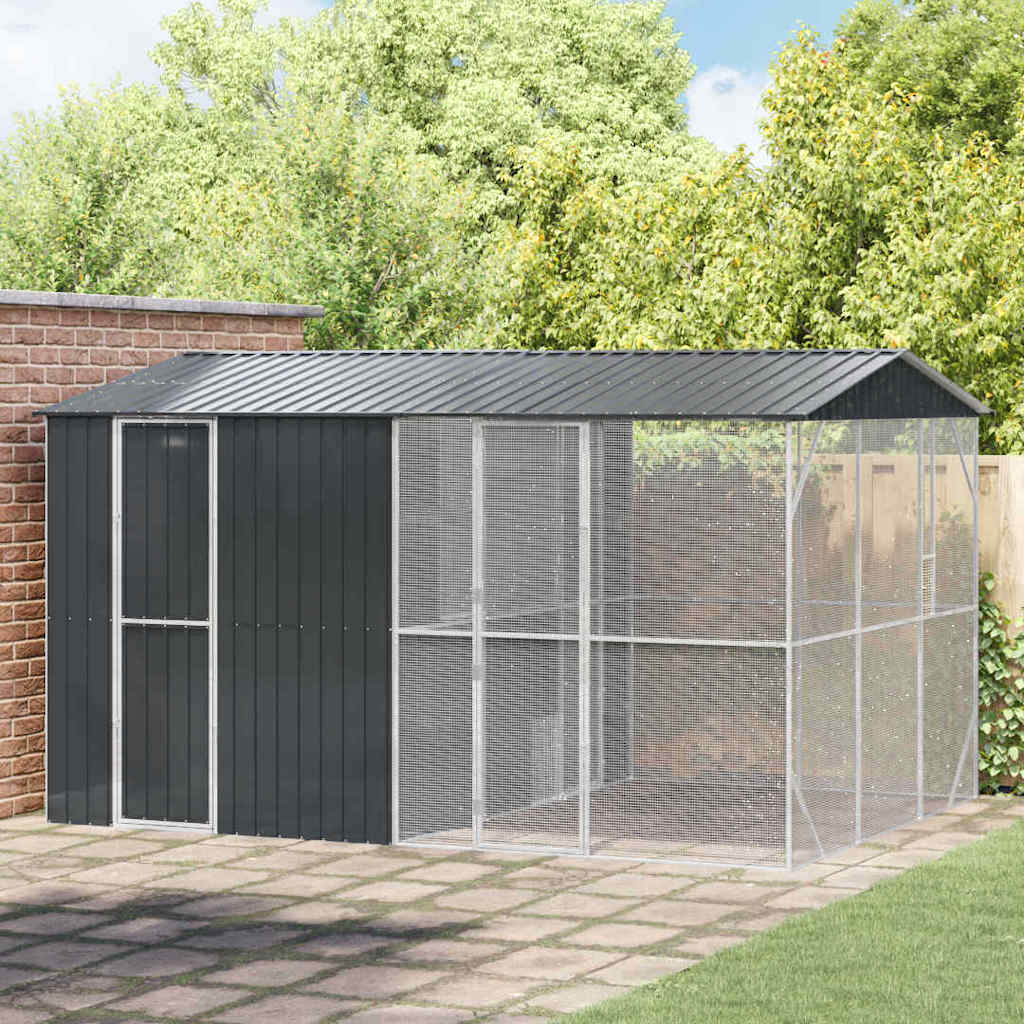 vidaXL Bird Cage Anthracite 430 x 310 x 247 cm Galvanised Steel