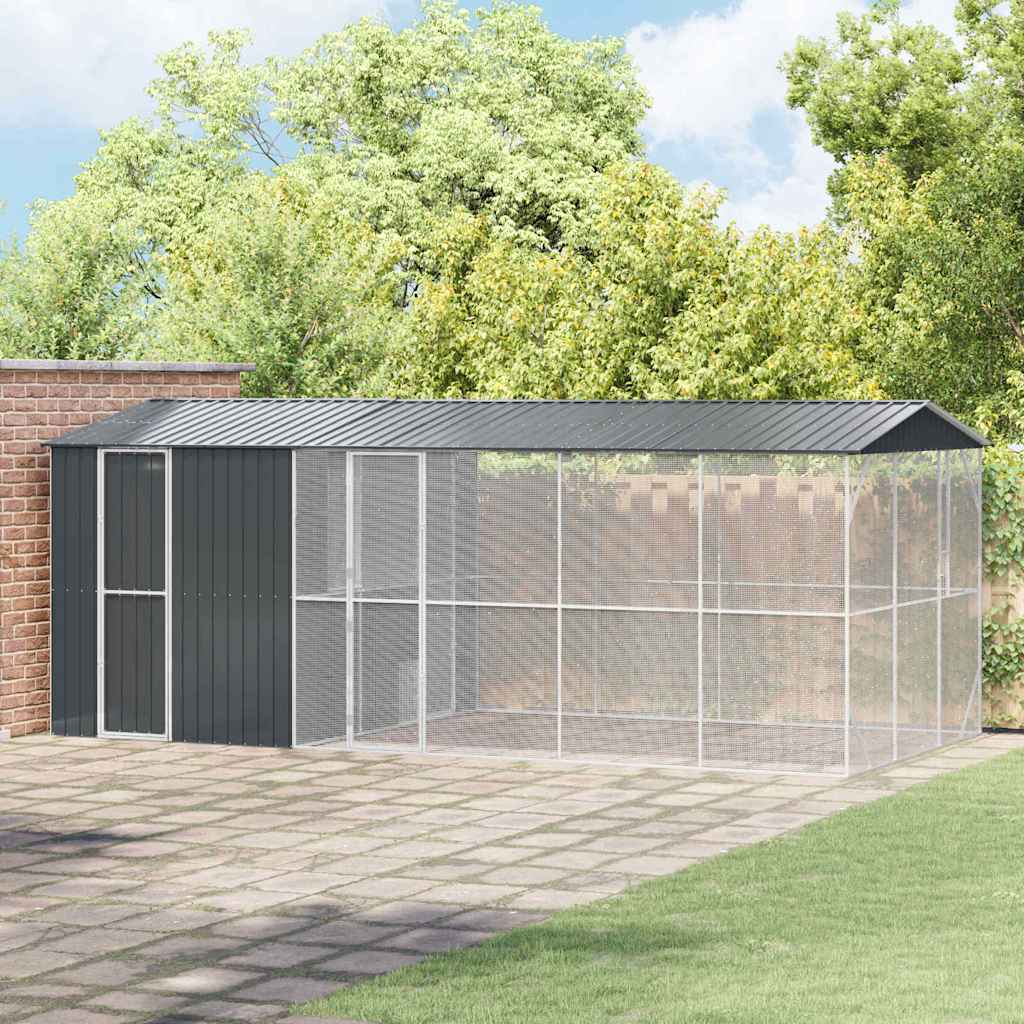 vidaXL Bird Cage Anthracite 645 x 310 x 247 cm Galvanised Steel