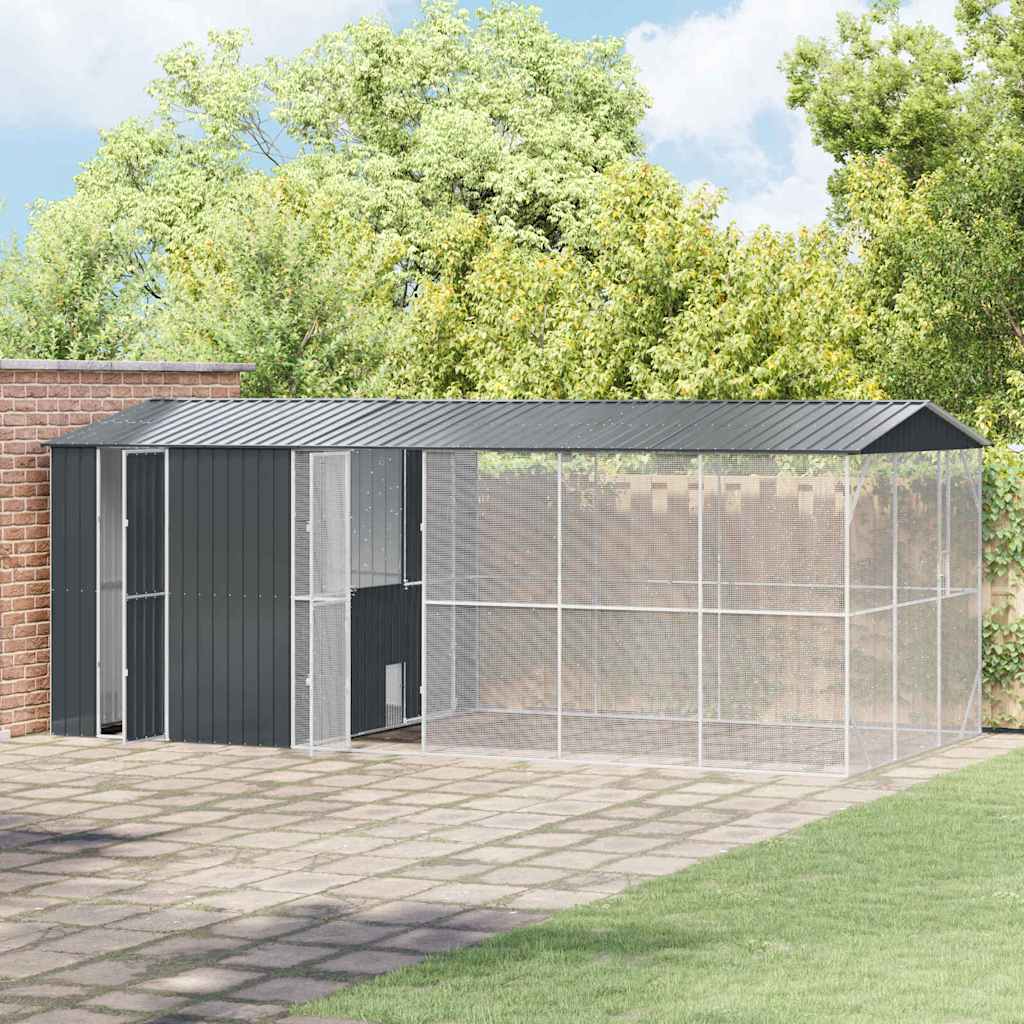 vidaXL Bird Cage Anthracite 645 x 310 x 247 cm Galvanised Steel