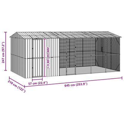 vidaXL Bird Cage Anthracite 645 x 310 x 247 cm Galvanised Steel