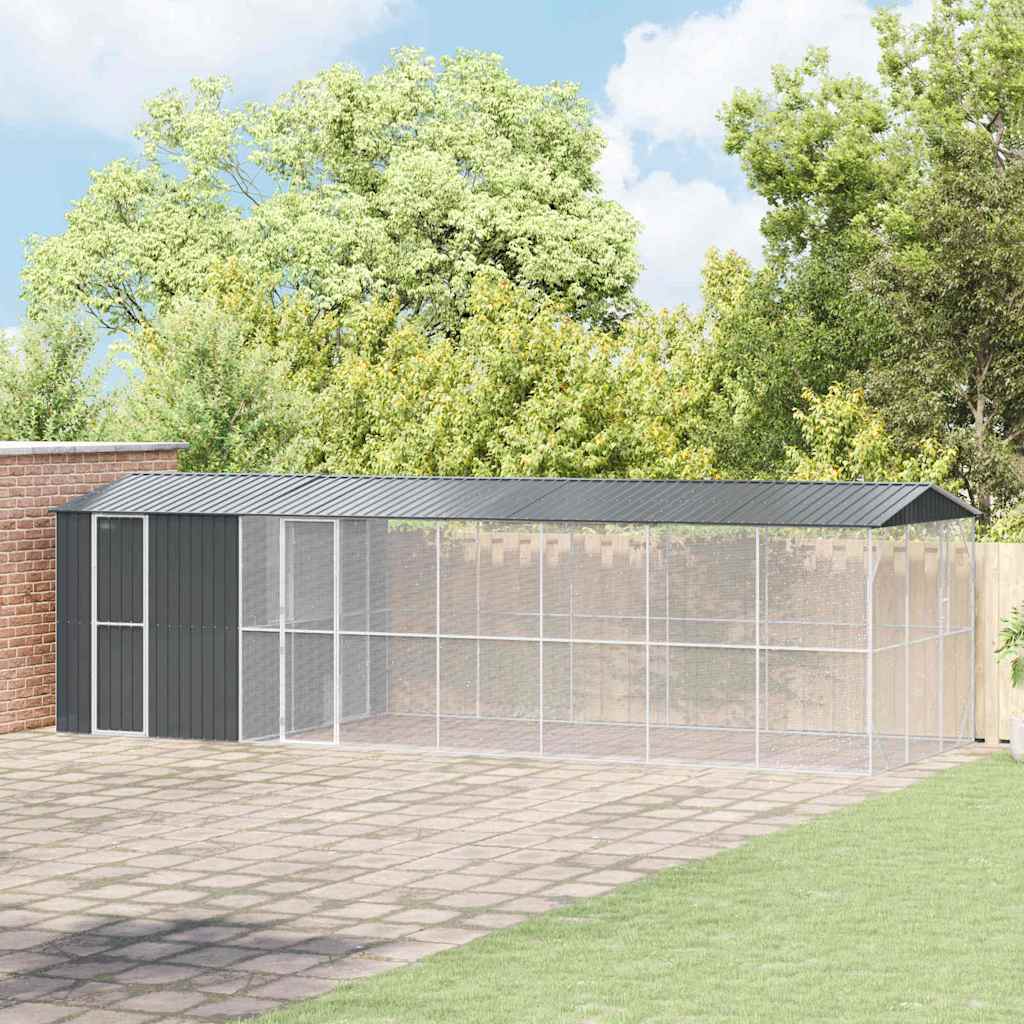 vidaXL Bird Cage Anthracite 860 x 310 x 247 cm Galvanised Steel