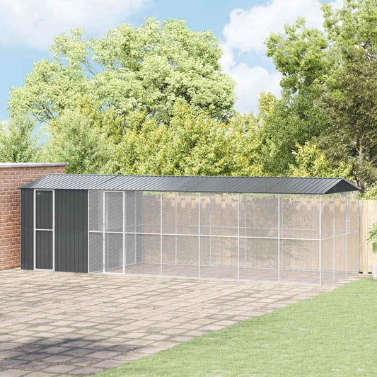 vidaXL Bird Cage Anthracite 860 x 310 x 247 cm Galvanised Steel