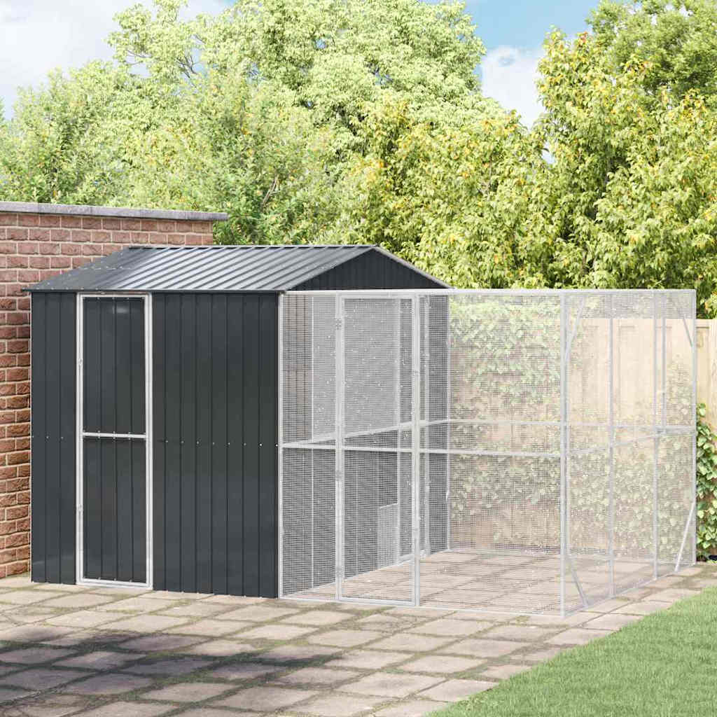 vidaXL Bird Cage Anthracite 425 x 304 x 247 cm Galvanised Steel