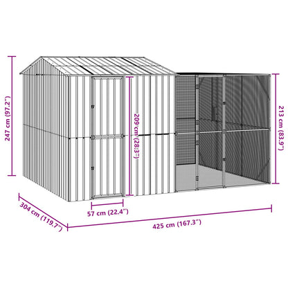 vidaXL Bird Cage Anthracite 425 x 304 x 247 cm Galvanised Steel