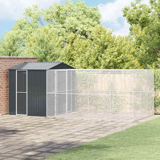 vidaXL Bird Cage Anthracite 635 x 304 x 247 cm Galvanised Steel