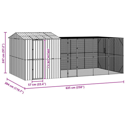 vidaXL Bird Cage Anthracite 635 x 304 x 247 cm Galvanised Steel