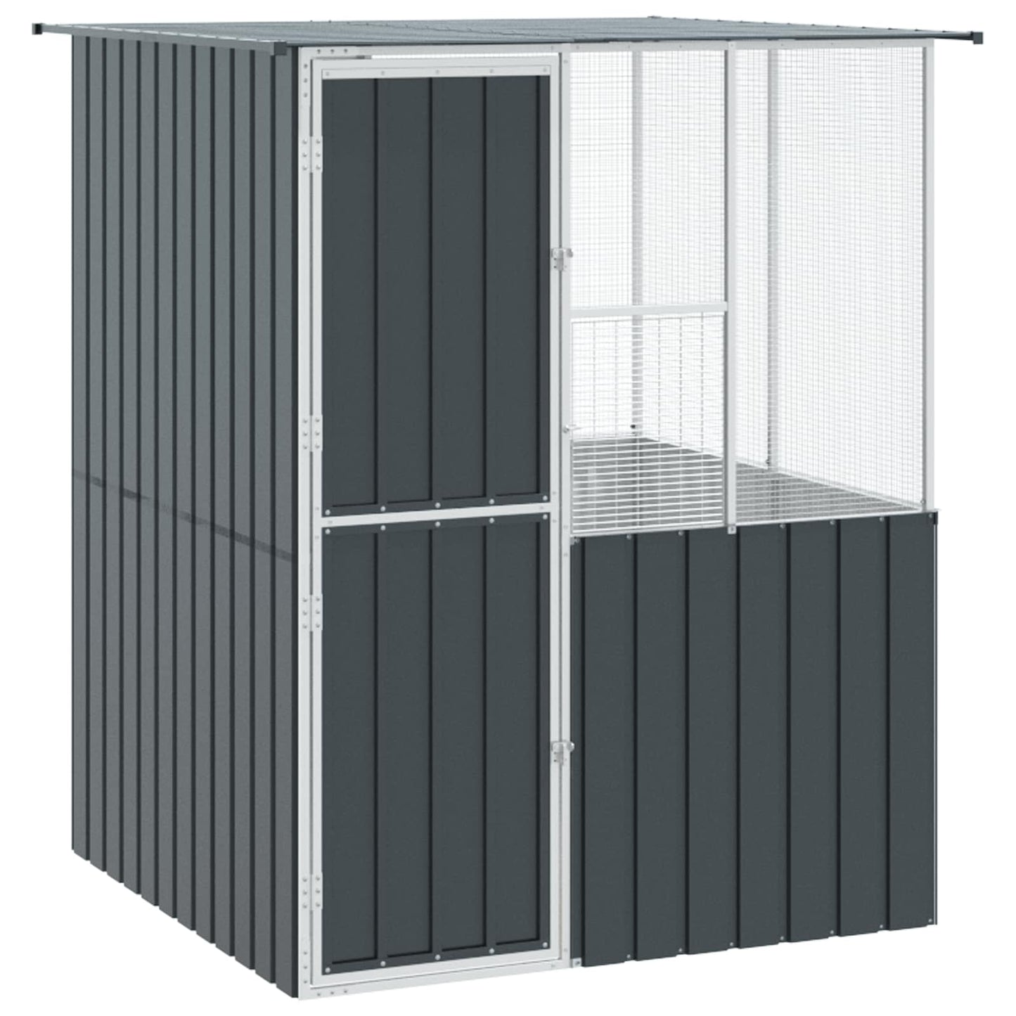 vidaXL Bird Cage Anthracite 165 x 165 x 200 cm Galvanised Steel