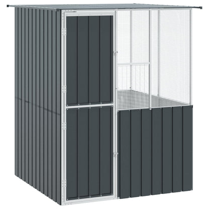 vidaXL Bird Cage Anthracite 165 x 165 x 200 cm Galvanised Steel