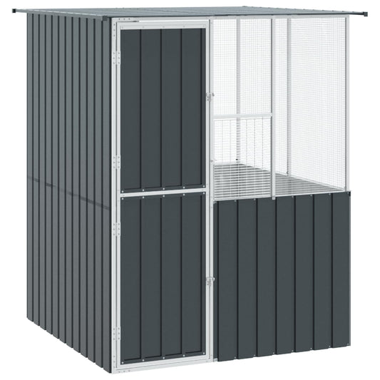 vidaXL Bird Cage Anthracite 165 x 165 x 200 cm Galvanised Steel