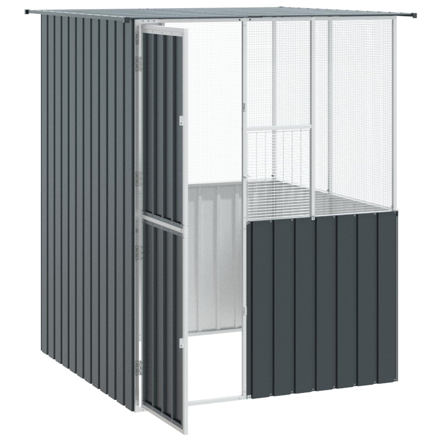 vidaXL Bird Cage Anthracite 165 x 165 x 200 cm Galvanised Steel