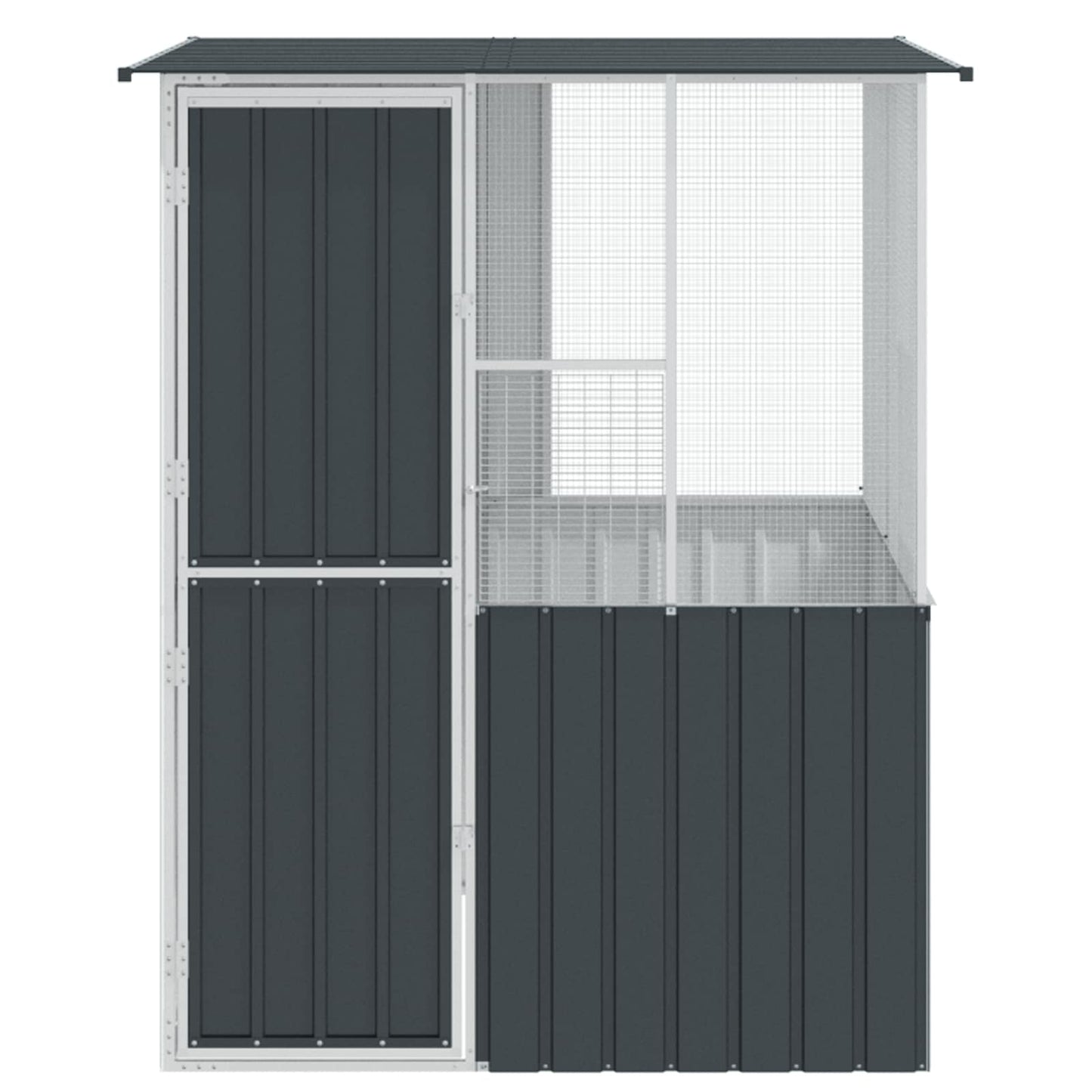 vidaXL Bird Cage Anthracite 165 x 165 x 200 cm Galvanised Steel