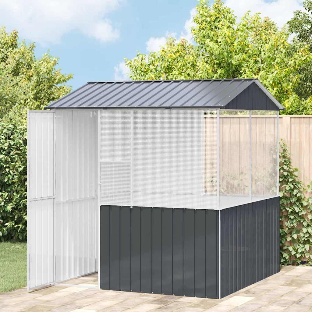vidaXL Bird Cage Anthracite 215 x 209 x 230 cm Galvanised Steel