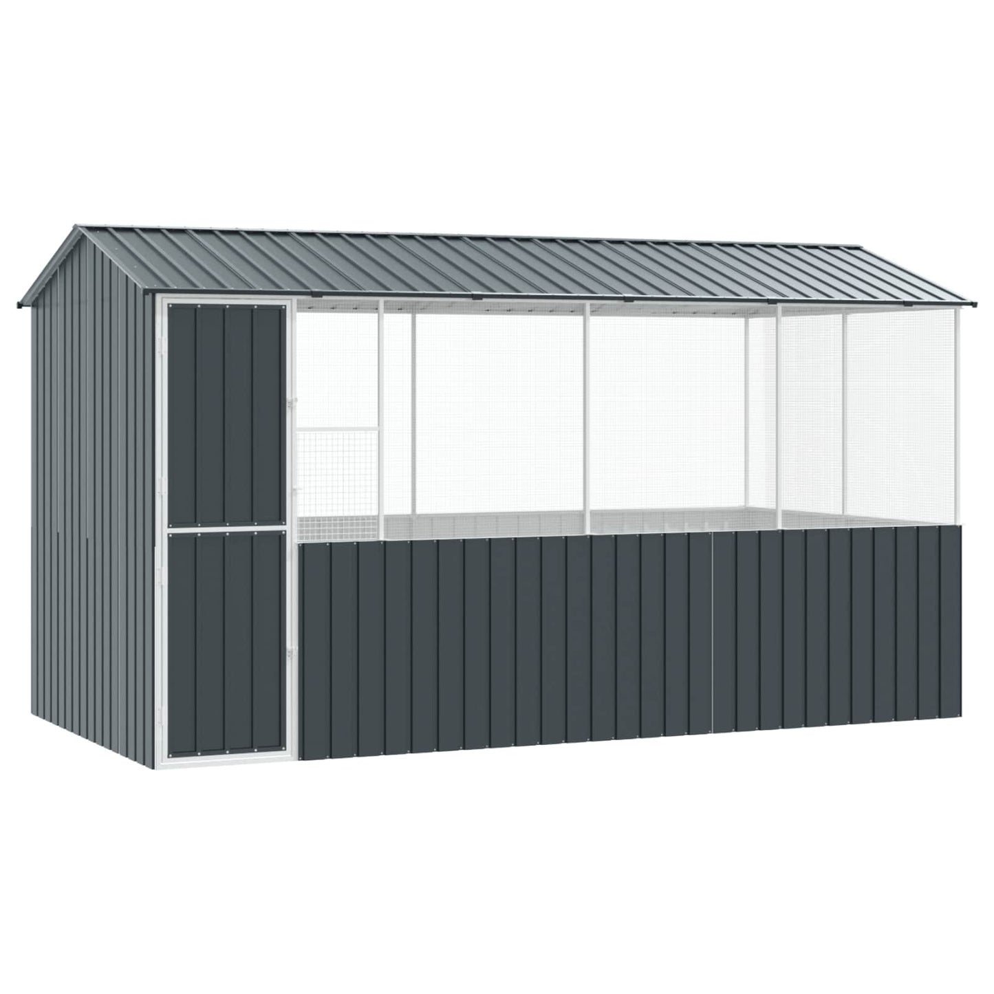 vidaXL Bird Cage Anthracite 410 x 210 x 230 cm Galvanised Steel