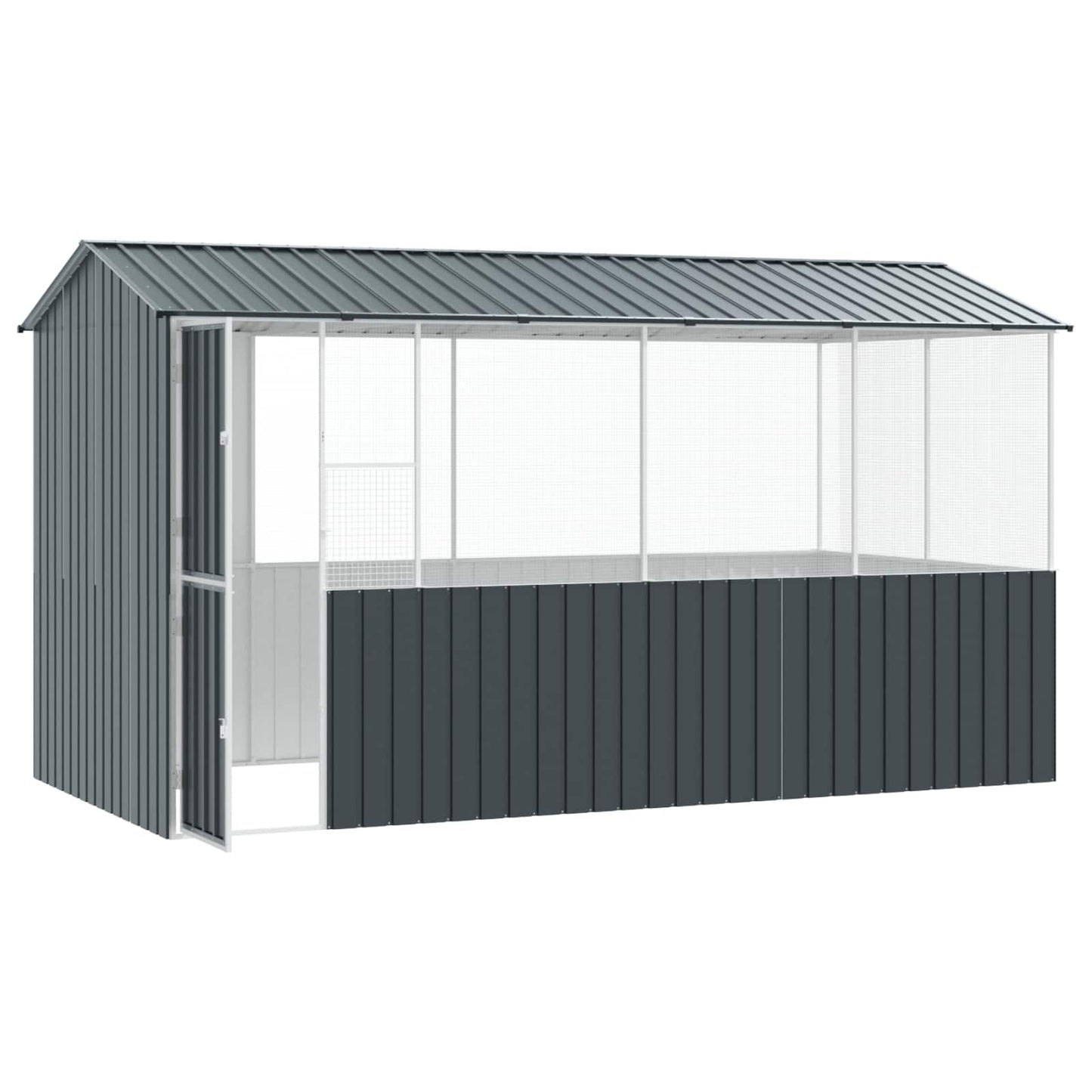 vidaXL Bird Cage Anthracite 410 x 210 x 230 cm Galvanised Steel
