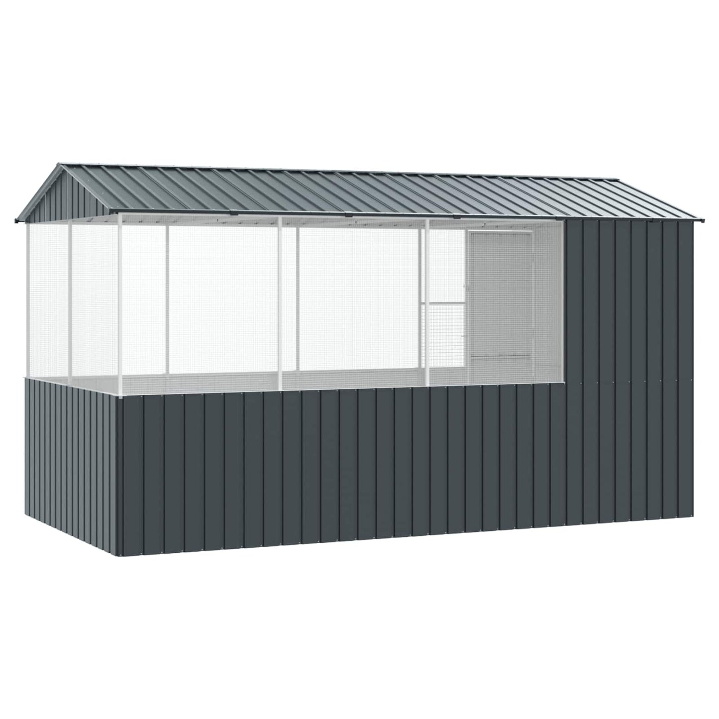 vidaXL Bird Cage Anthracite 410 x 210 x 230 cm Galvanised Steel