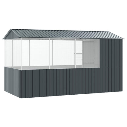 vidaXL Bird Cage Anthracite 410 x 210 x 230 cm Galvanised Steel