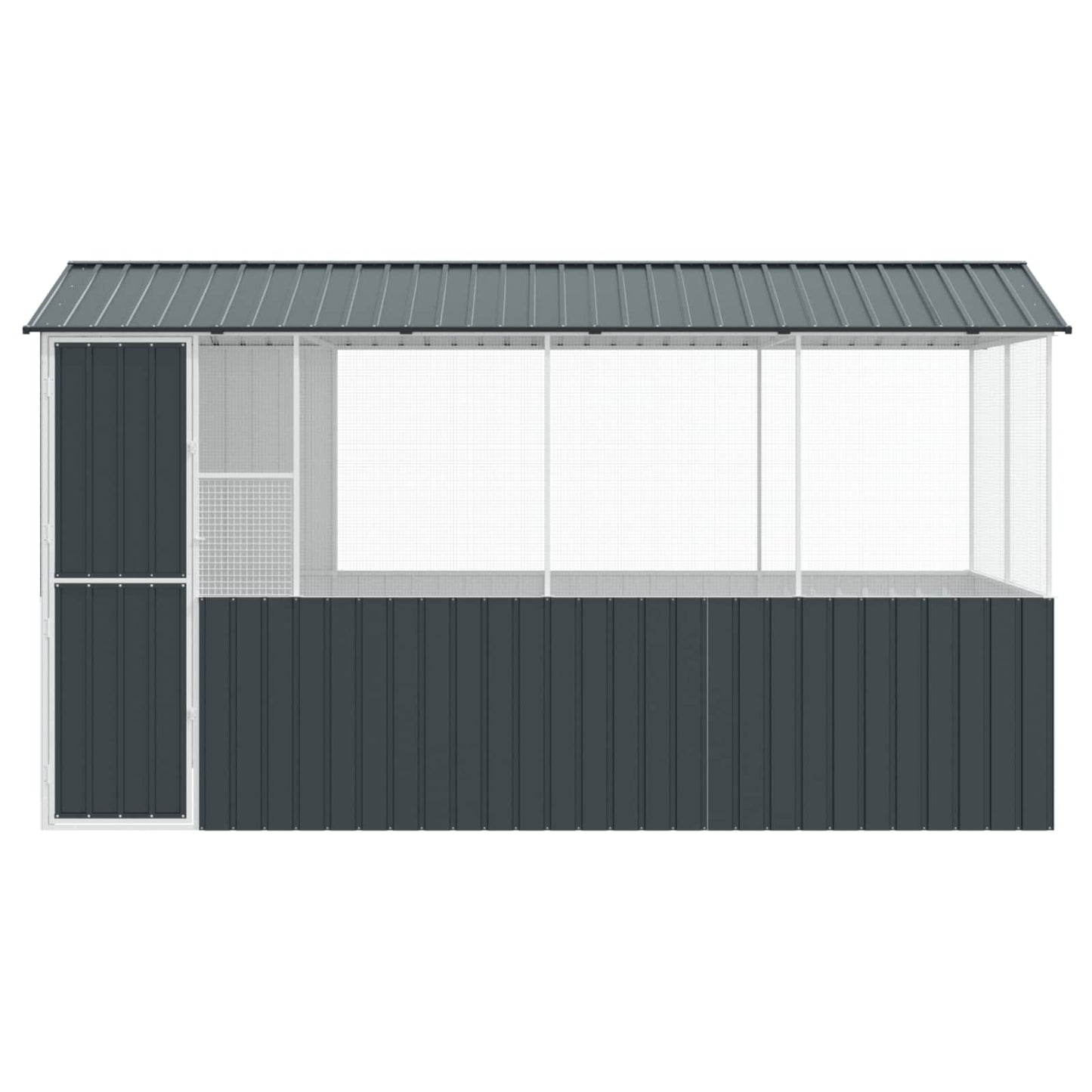 vidaXL Bird Cage Anthracite 410 x 210 x 230 cm Galvanised Steel