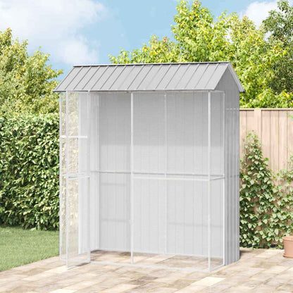 vidaXL Bird Cage with Storage Grey 215 x 110 x 247 cm Galvanised Steel