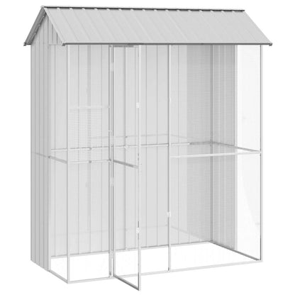 vidaXL Bird Cage with Storage Grey 215 x 110 x 247 cm Galvanised Steel