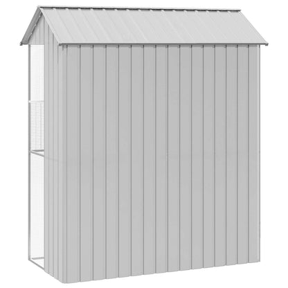 vidaXL Bird Cage with Storage Grey 215 x 110 x 247 cm Galvanised Steel