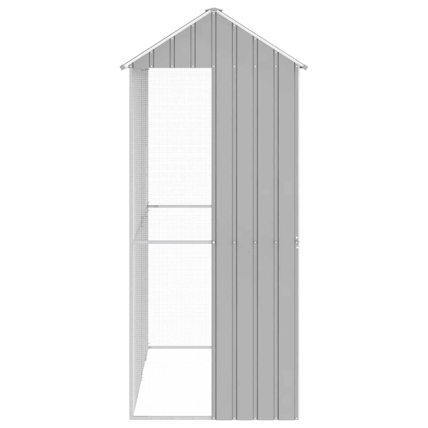 vidaXL Bird Cage with Storage Grey 215 x 110 x 247 cm Galvanised Steel
