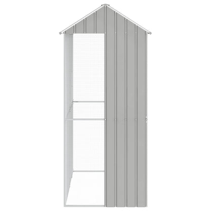 vidaXL Bird Cage with Storage Grey 215 x 110 x 247 cm Galvanised Steel