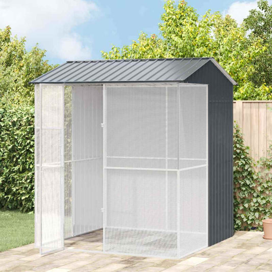 vidaXL Bird Cage Anthracite 215 x 210 x 247 cm Galvanised Steel