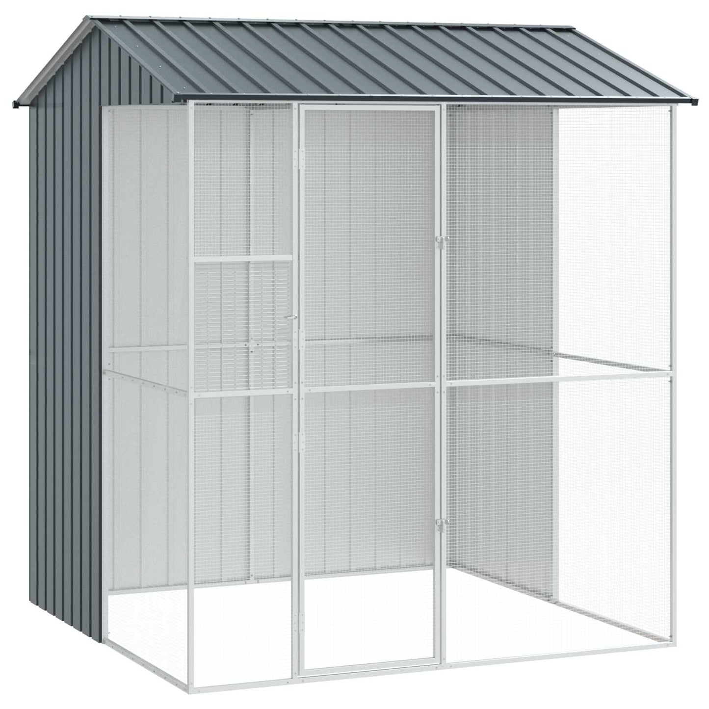vidaXL Bird Cage Anthracite 215 x 210 x 247 cm Galvanised Steel