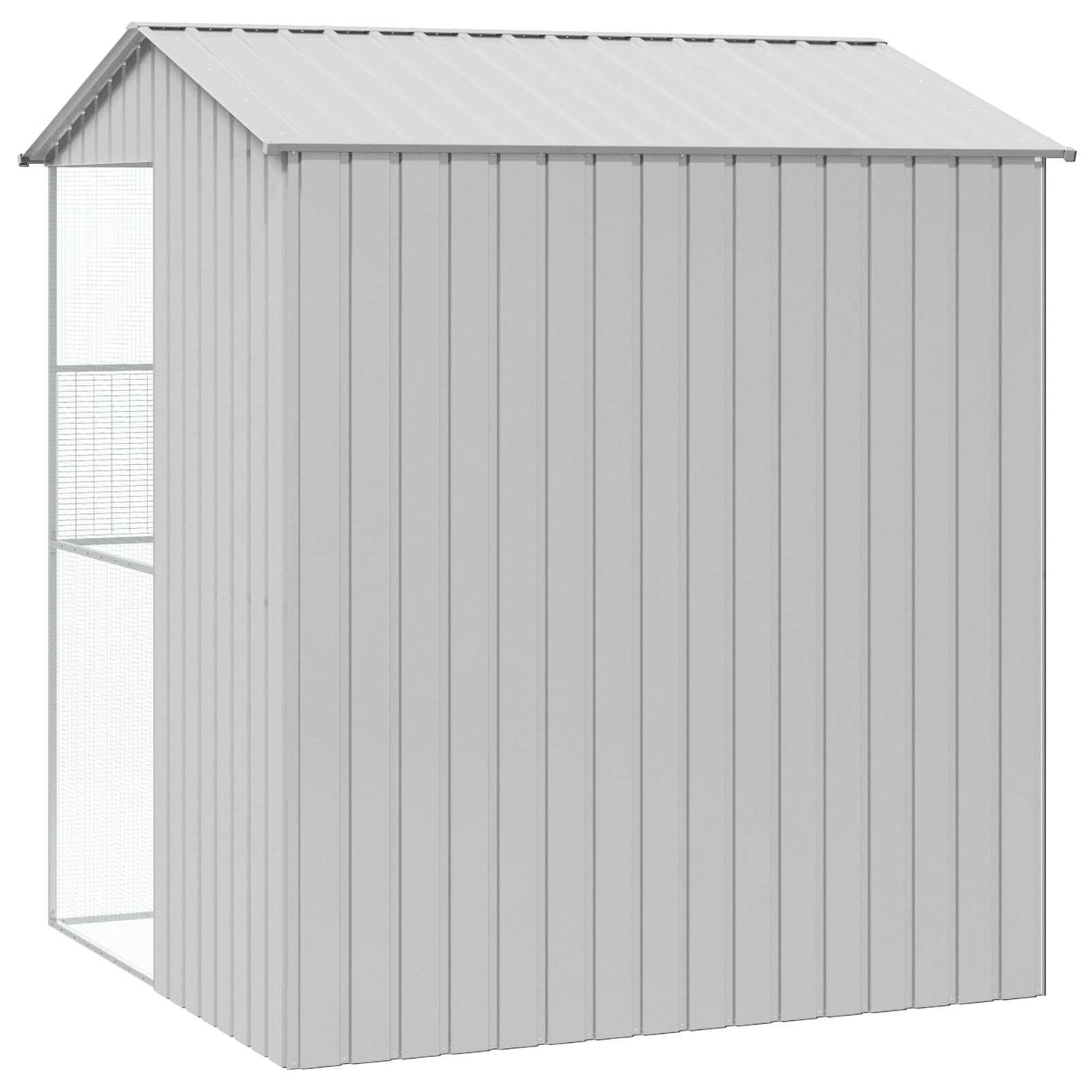 vidaXL Bird Cage with Storage Grey 215 x 210 x 247 cm Galvanised Steel