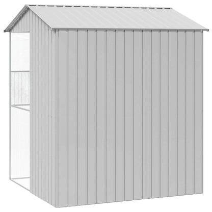vidaXL Bird Cage with Storage Grey 215 x 210 x 247 cm Galvanised Steel