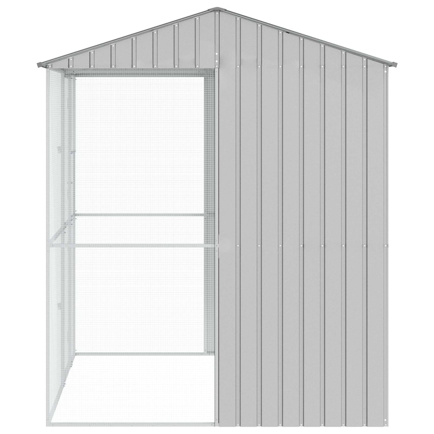 vidaXL Bird Cage with Storage Grey 215 x 210 x 247 cm Galvanised Steel