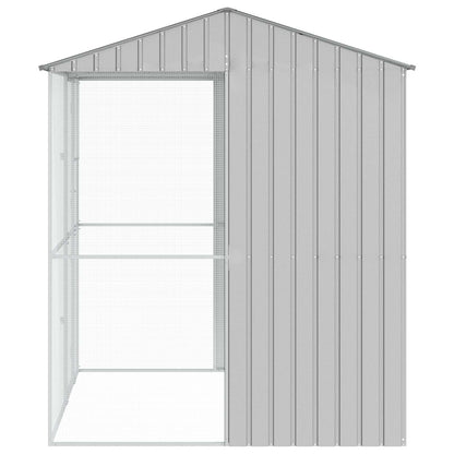 vidaXL Bird Cage with Storage Grey 215 x 210 x 247 cm Galvanised Steel