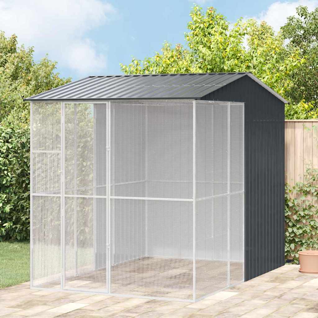 vidaXL Bird Cage Anthracite 215 x 310 x 247 cm Galvanised Steel