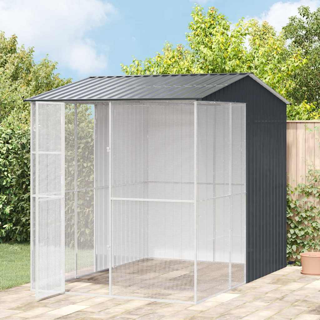 vidaXL Bird Cage Anthracite 215 x 310 x 247 cm Galvanised Steel