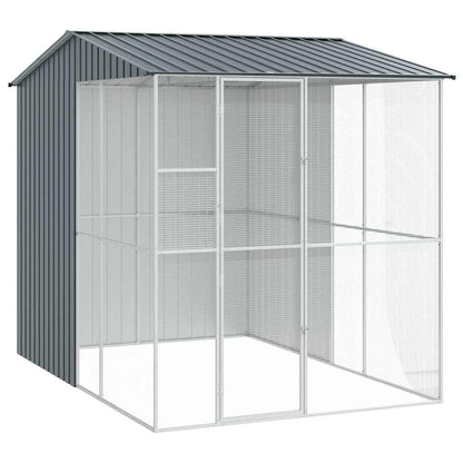 vidaXL Bird Cage Anthracite 215 x 310 x 247 cm Galvanised Steel