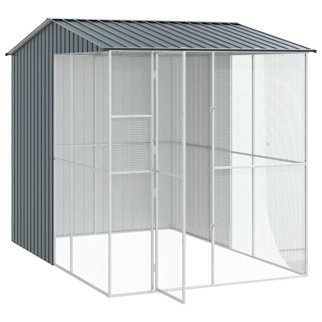 vidaXL Bird Cage Anthracite 215 x 310 x 247 cm Galvanised Steel