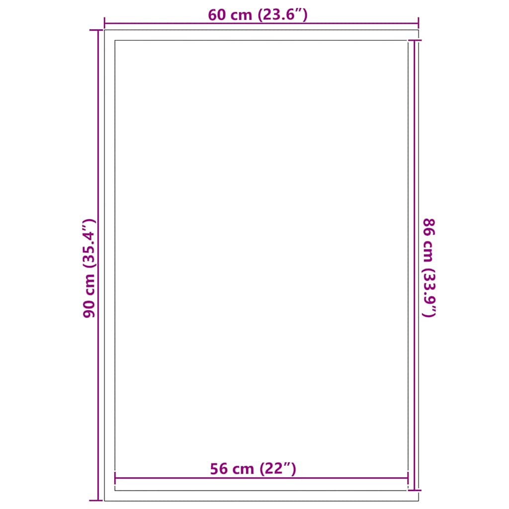 vidaXL Doormat Black 60x90 cm