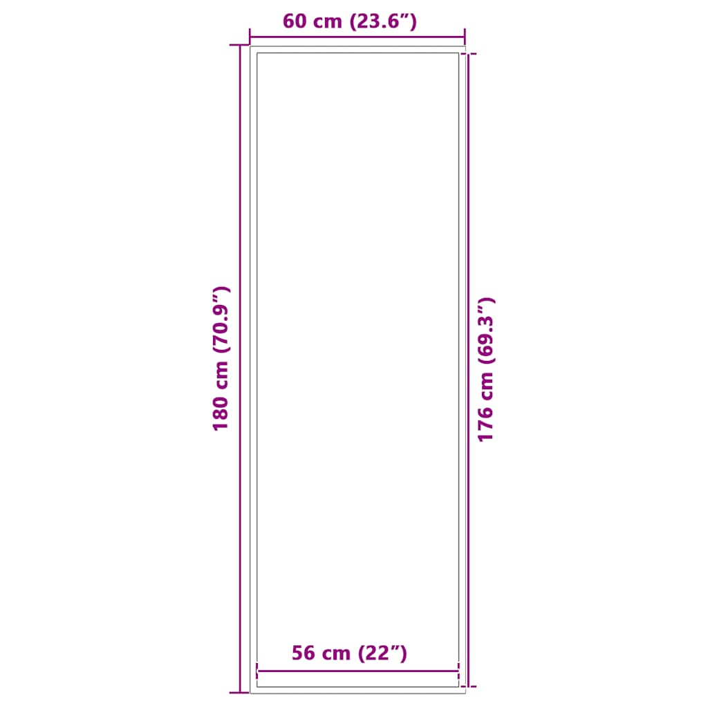 vidaXL Doormat Black 60x180 cm