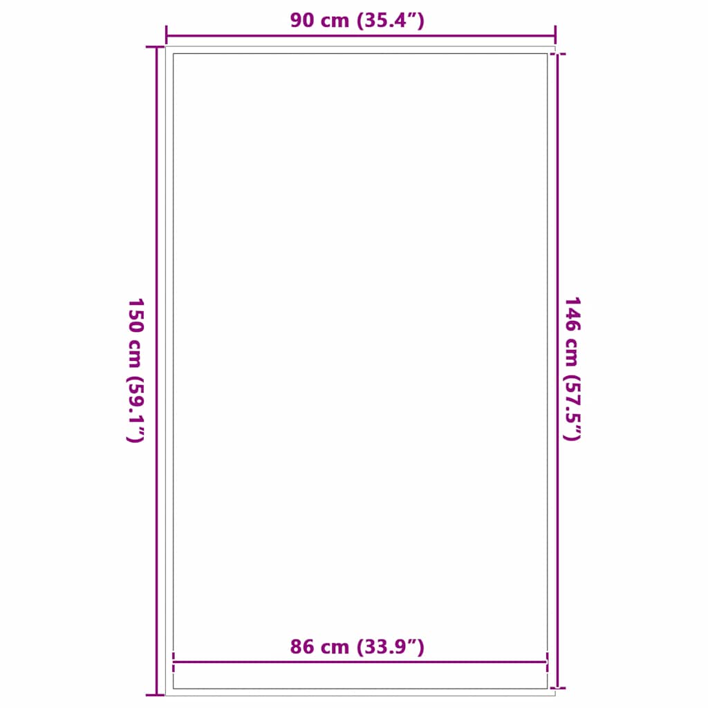 vidaXL Doormat Black 90x150 cm