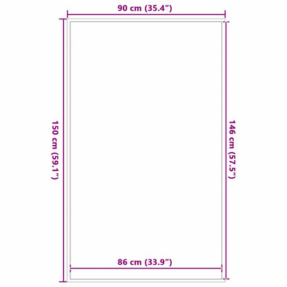 vidaXL Doormat Black 90x150 cm