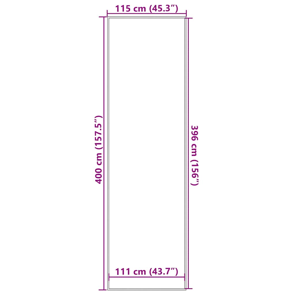 vidaXL Doormat Black 115x400 cm