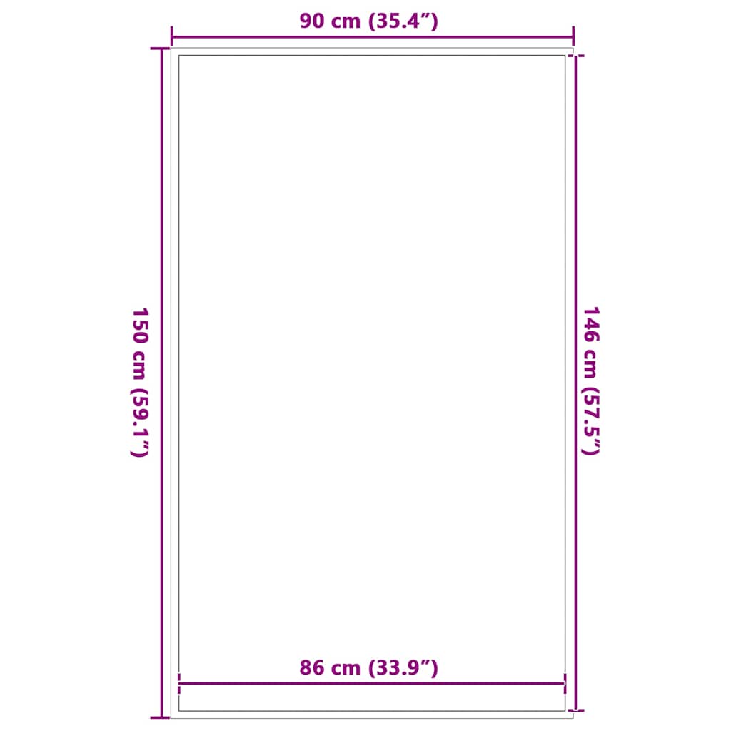 vidaXL Doormat Brown 90x150 cm