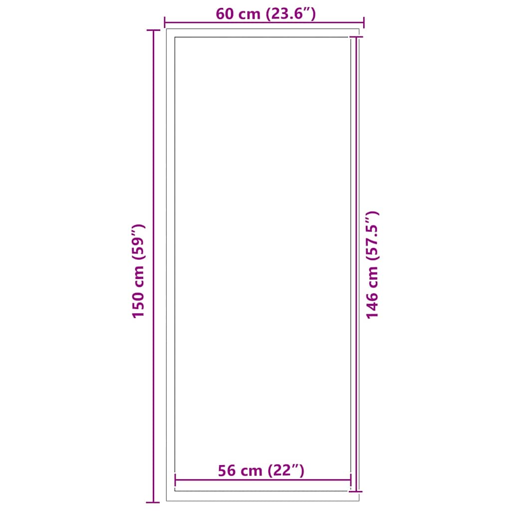 vidaXL Doormat Black 60 x 150 cm Polypropylene