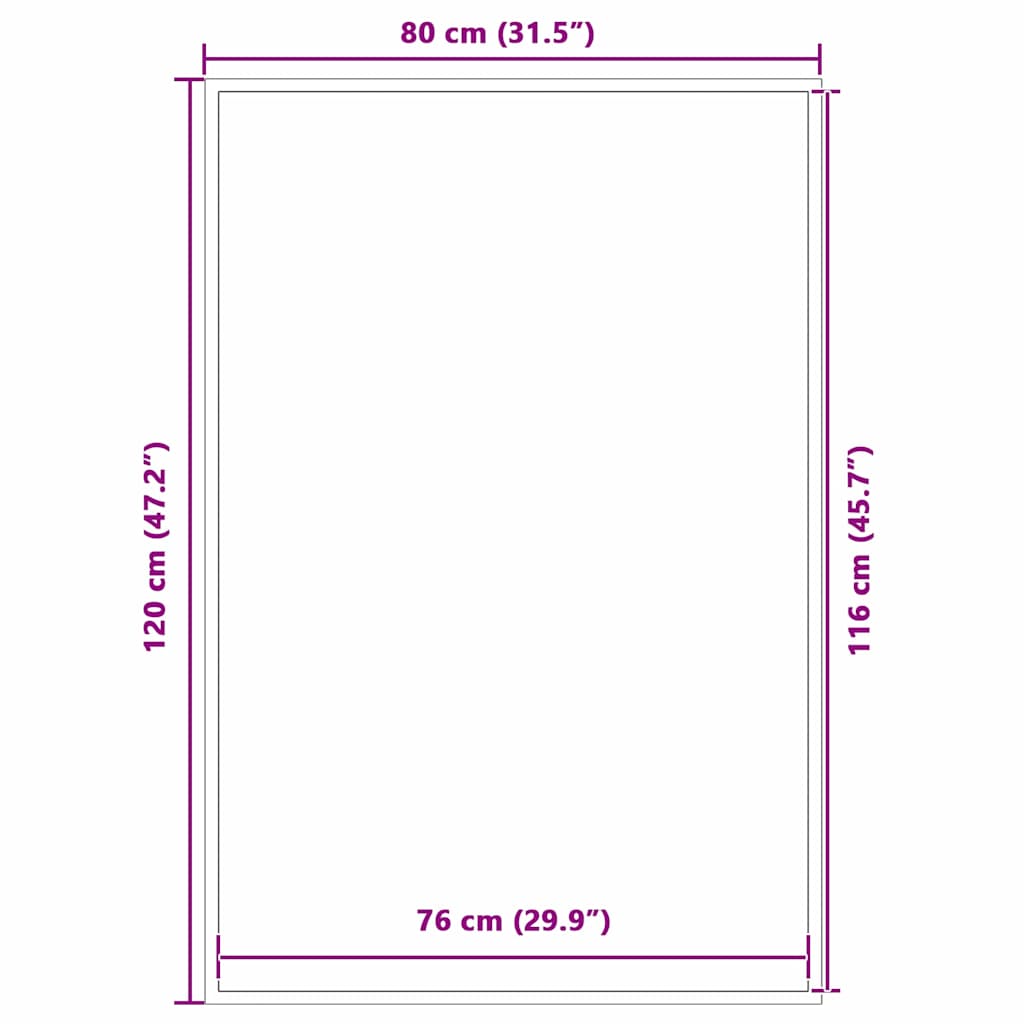 vidaXL Doormat Black 80 x 120 cm Polypropylene