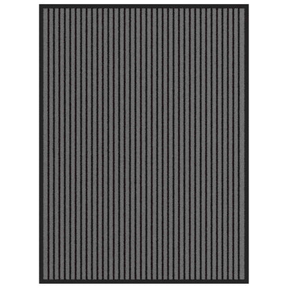 vidaXL Doormat Stripe Black and Grey 90x120 cm