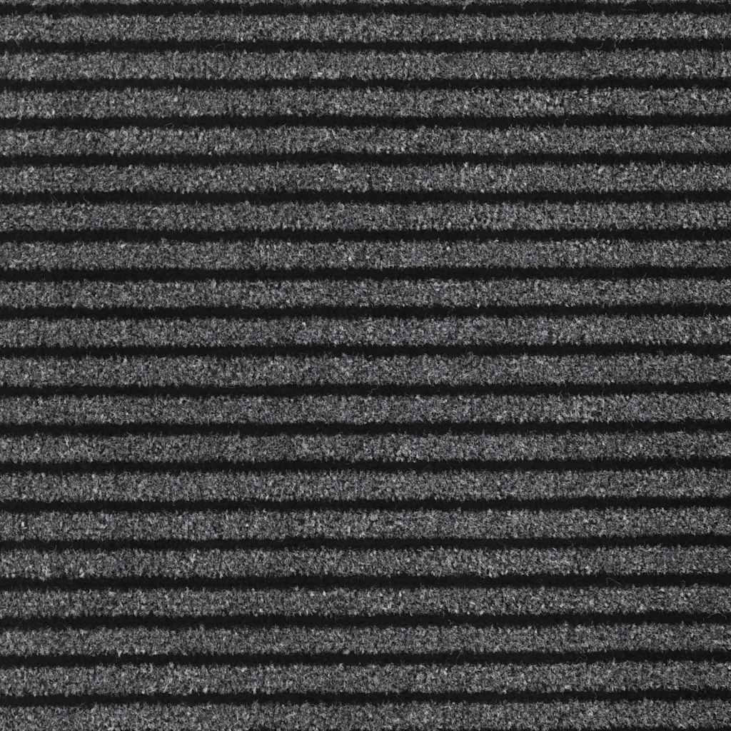 vidaXL Doormat Stripe Black and Grey 90x120 cm