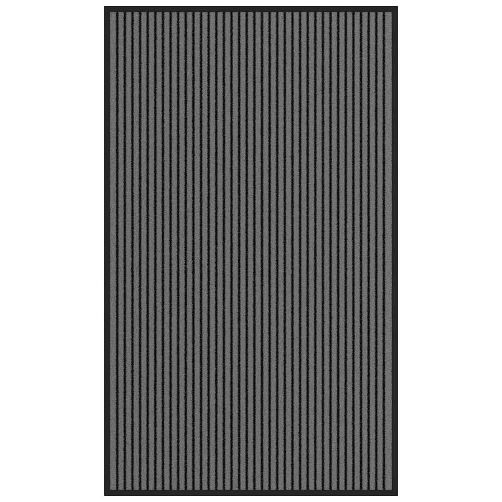 vidaXL Doormat Stripe Black and Grey 90x150 cm