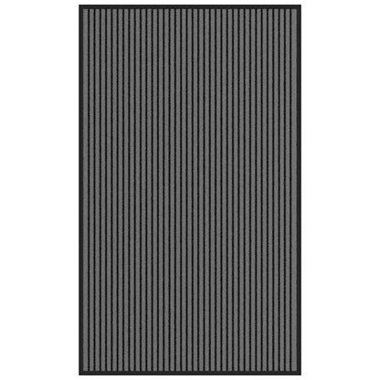 vidaXL Doormat Stripe Black and Grey 90x150 cm